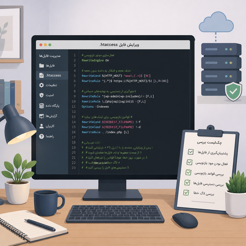 ویرایش فایل htaccess رفع خطاها: راهنمای گام‌به‌گام و عملی